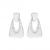 Silver Plated Texture Metal Drop Earrings