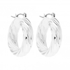 Silver Plated Texture Rope Twist Hoop Earring