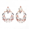 Silver Plated Tonal Pink Encrusted Door Knocker Earrings
