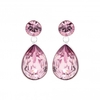 Silver Plated Tonal Pink Teardrop Earring