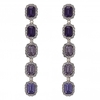 Silver Plated Tonal Purple Drop Earrings