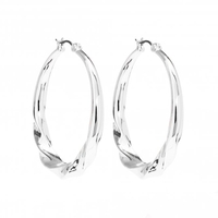 Silver Plated Twist Hoop Earring