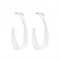 Silver Plated Twist Hoop Earring