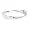 Silver Plated Twist Pave Bangle Bracelet