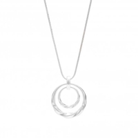 Silver Plated Twisted Round Long Pendant Necklace