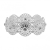 Silver Plated Wide Filagree Stretch Bracelet