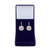 Silver Plated Yellow Cubic Zirconia Pave Halo Drop Earring - Gift Boxed