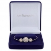 Silver Played Yellow Cubic Zirconia Pave Halo Bracelet - Gift Boxed