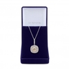 Silver Played Yellow Cubic Zirconia Pave Halo Pendant - Gift Boxed