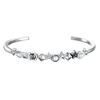 Silver Star And Stud Bar Cuff Bracelet Created With Swarovski Crystals