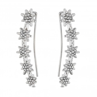 Silver Star Crawler Earring