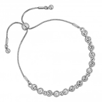 Silver Tennis Crystal Toggle Bracelet Embellished With Swarovski Crystals