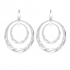 Silver Textured Double Link Doorknocker Earring