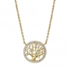 Simply Silver 14ct Gold Plated Sterling Silver Tree of Love Necklace
