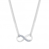 Simply Silver Double Chain Cubic Zirconia Infinity Necklace