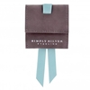 Simply Silver Grey Faux Suede Pouch With Blue Ribbon Tie