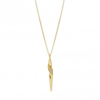 Simply Silver Pave Twist Stick Necklace