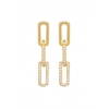 Simply Silver Sterling Silver 14ct Gold Cubic Zirconia Link Drop Earrings