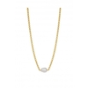 Simply Silver Sterling Silver 14ct Gold Plated Baroque Pearl Belcher Necklace