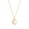 Simply Silver Sterling Silver 925 14ct Gold Plated Mop Necklace