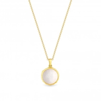 Simply Silver Sterling Silver 925 14ct Gold Plated Mop Necklace