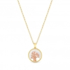 Simply Silver Sterling Silver 925 14ct Gold Plated Tri Tone Tree of Love Pendant Necklace