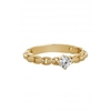 Simply Silver Sterling Silver 925 14ct Gold With Cubic Zirconia Chain Detail Ring
