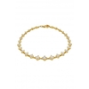 Simply Silver Sterling Silver 925 14ct Gold With Cubic Zirconia Graduated Stone Tennis Bracelet