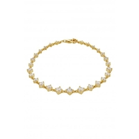 Simply Silver Sterling Silver 925 14ct Gold With Cubic Zirconia Graduated Stone Tennis Bracelet