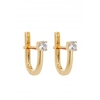 Simply Silver Sterling Silver 925 14ct Gold With Cubic Zirconia U Hoop Earrings
