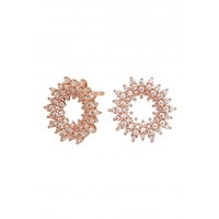 Simply Silver Sterling Silver 925 14ct Rose Gold With Cubic Zirconia Open Round Earrings