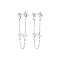 Simply Silver Sterling Silver 925 Celestial Star Chain Earrings