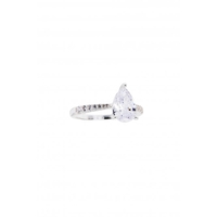 Simply Silver Sterling Silver 925 Crystal Pear Cut Ring