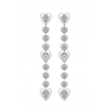 Simply Silver Sterling Silver 925 Cubic Zirconia Heart Drop Link Earrings