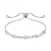 Simply Silver Sterling Silver 925 Cubic Zirconia Heart Toggle Bracelet