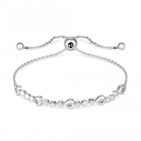 Simply Silver Sterling Silver 925 Cubic Zirconia Heart Toggle Bracelet