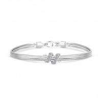 Simply Silver Sterling Silver 925 Cubic Zirconia Station Slinky Bracelet