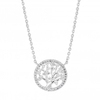 Simply Silver Sterling Silver 925 Cubic Zirconia Tree of Love Necklace