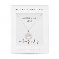 Simply Silver Sterling Silver 925 Cubic Zirconia Tree of Love Pendant Necklace - Gift Boxed