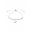 Simply Silver Sterling Silver 925 Diamond Cut Charm Toggle Bracelet