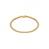 Simply Silver Sterling Silver 925 Diamond Cut Gold Flat Chain Bracelet