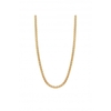 Simply Silver Sterling Silver 925 Diamond Cut Gold Flat Chain Necklace