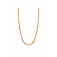 Simply Silver Sterling Silver 925 Diamond Cut Gold Flat Chain Necklace