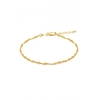 Simply Silver Sterling Silver 925 Diamond Cut Singapore Gold Chain Bracelet