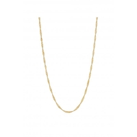 Simply Silver Sterling Silver 925 Diamond Cut Singapore Gold Chain Necklace