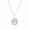 Simply Silver Sterling Silver 925 Diamond Cut Tree of Love Pendant Necklace