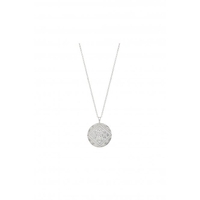 Simply Silver Sterling Silver 925 Embossed Round Pendant Necklace
