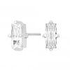 Simply Silver Sterling Silver 925 Emerald Cut Crystal Contemporary Stud Earrings