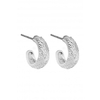Simply Silver Sterling Silver 925 Etched Huggie Hoop Earrings