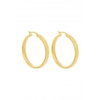 Simply Silver Sterling Silver 925 Flat Hoop Gold Earrings